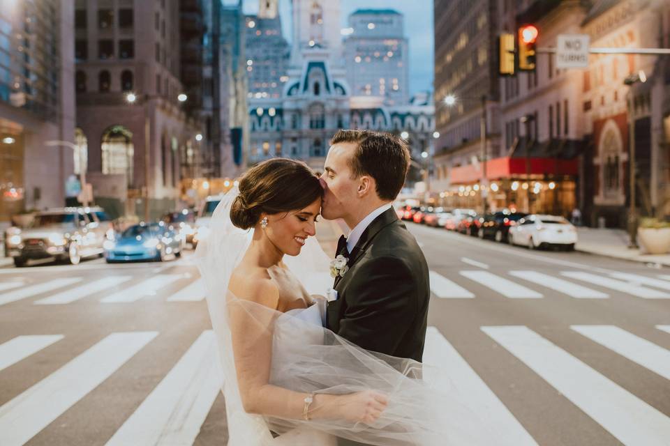 Kissing in the middle of the street