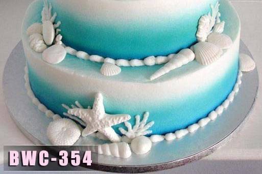 Ombre aqua cake