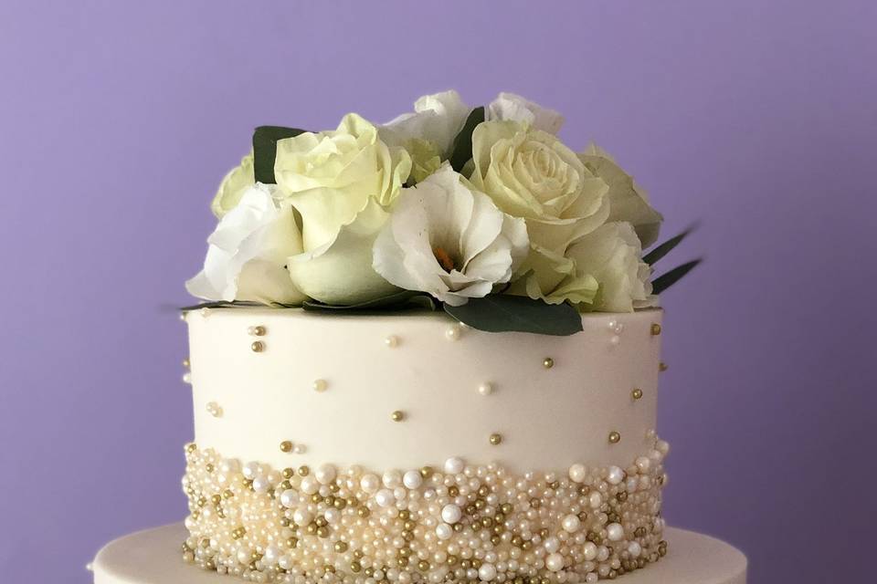 Square floral cake