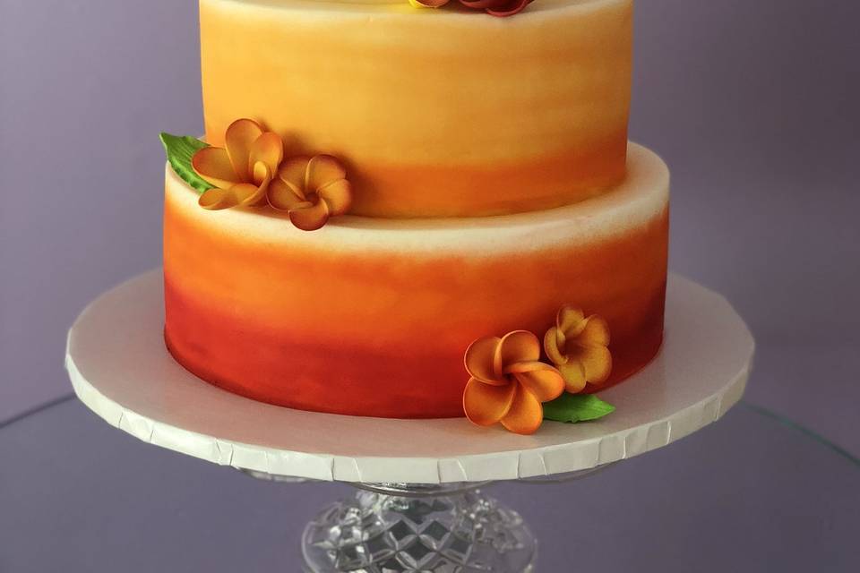 Ombre sunset cake