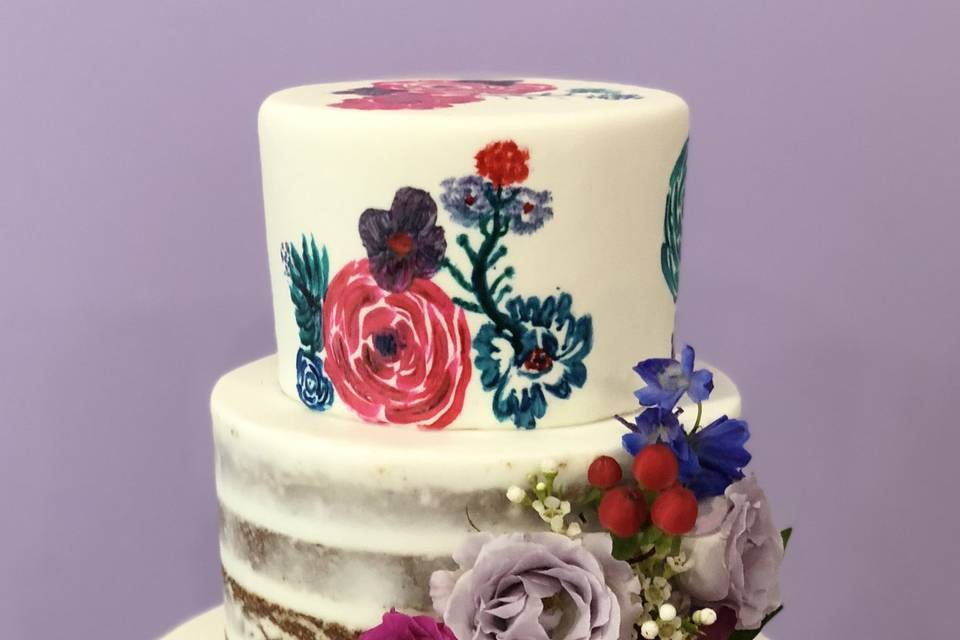 Hand painted cake