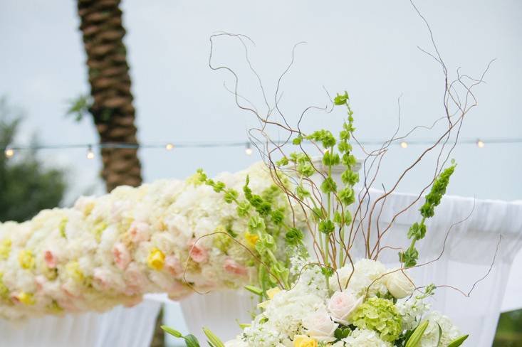 White floral decor