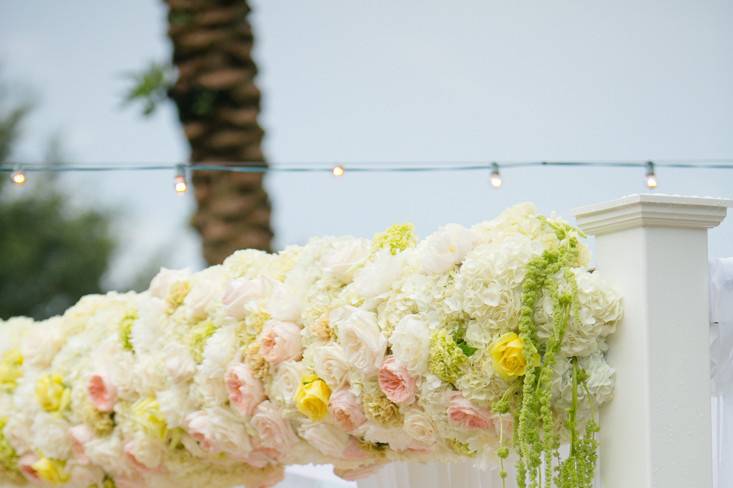 White floral decor