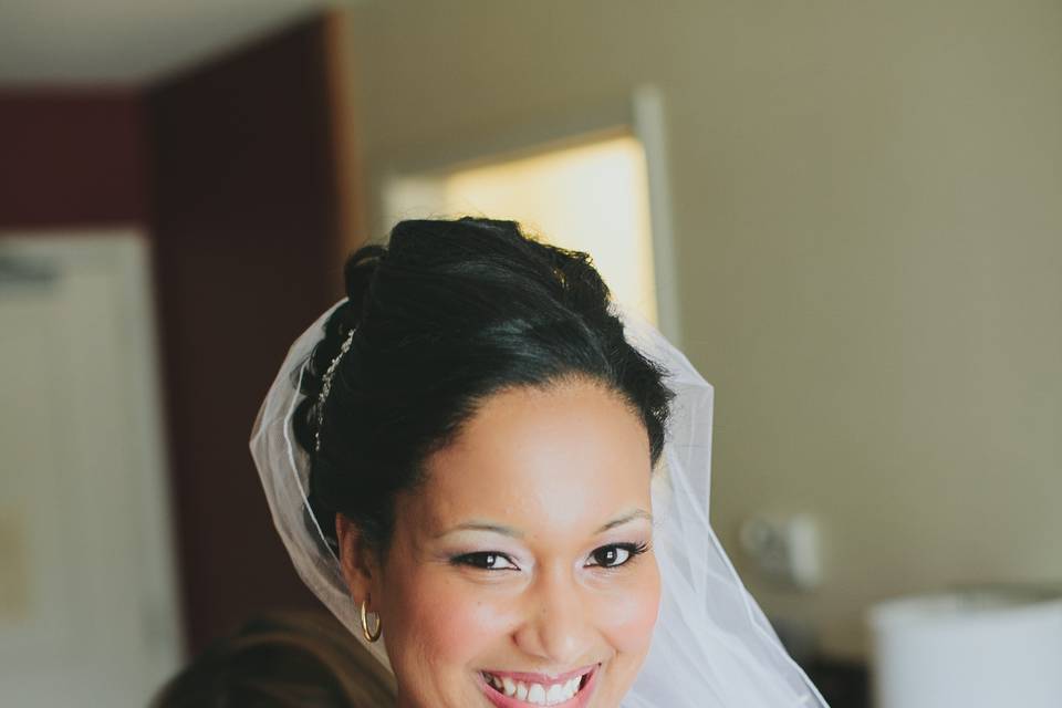 Bride getting ready