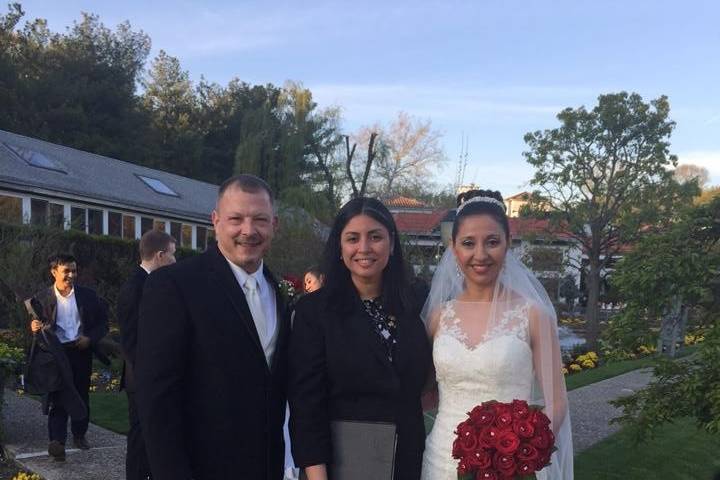 Officiant of the groom and bride