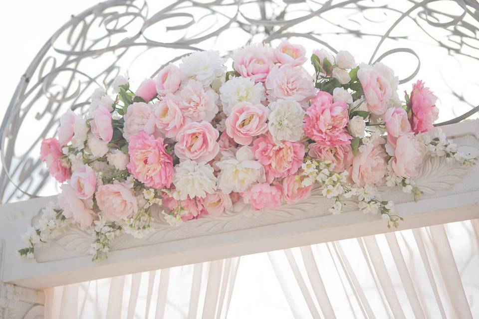 Overhead floral arrangement