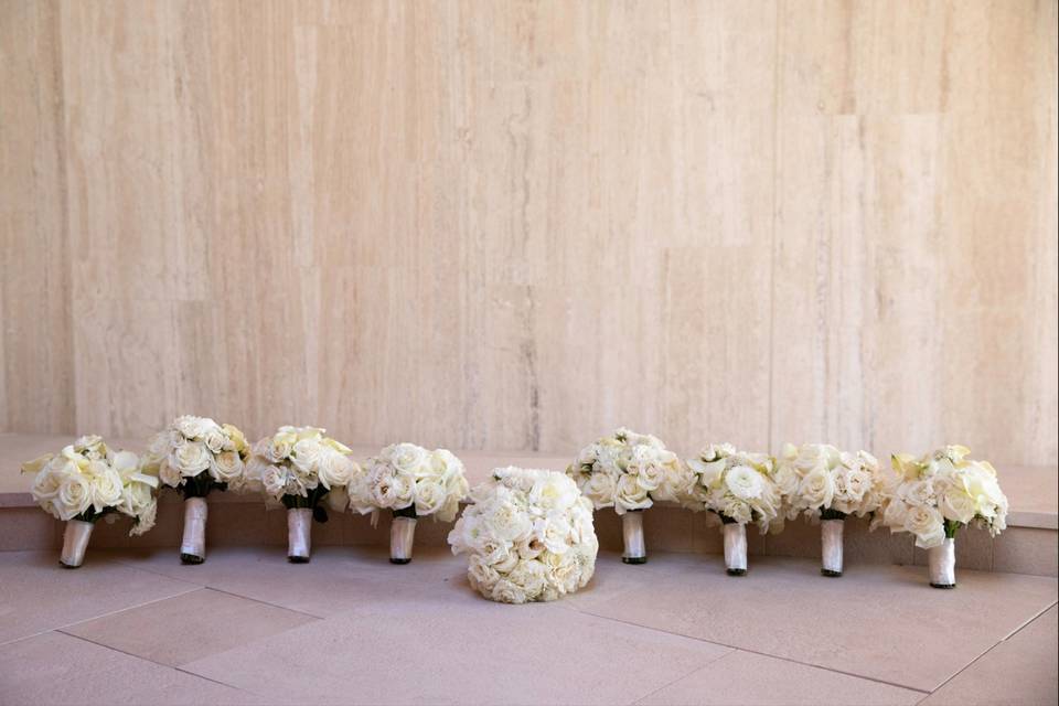 Bouquets all in a row