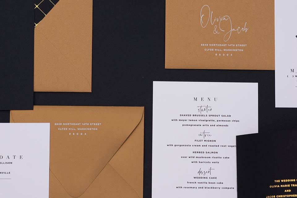 Classic, modern invitation