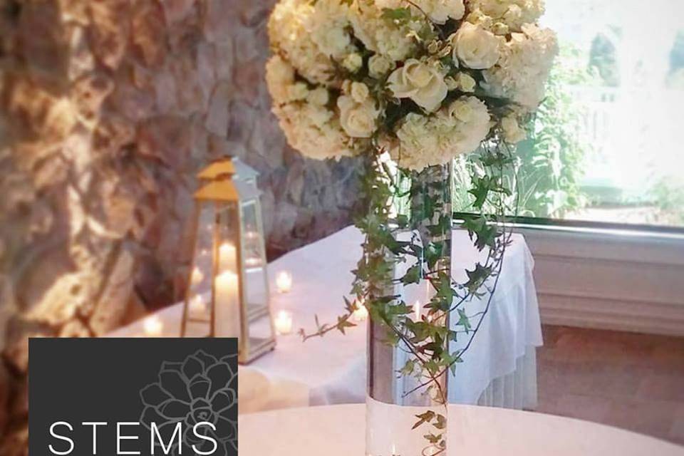 Tall white centerpiece