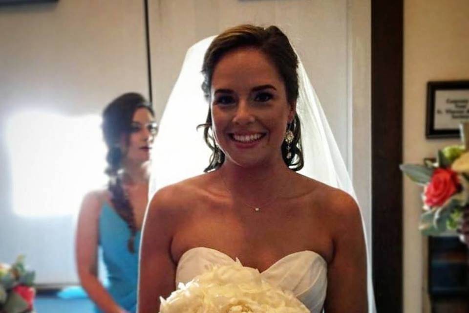 Bride with her roses
