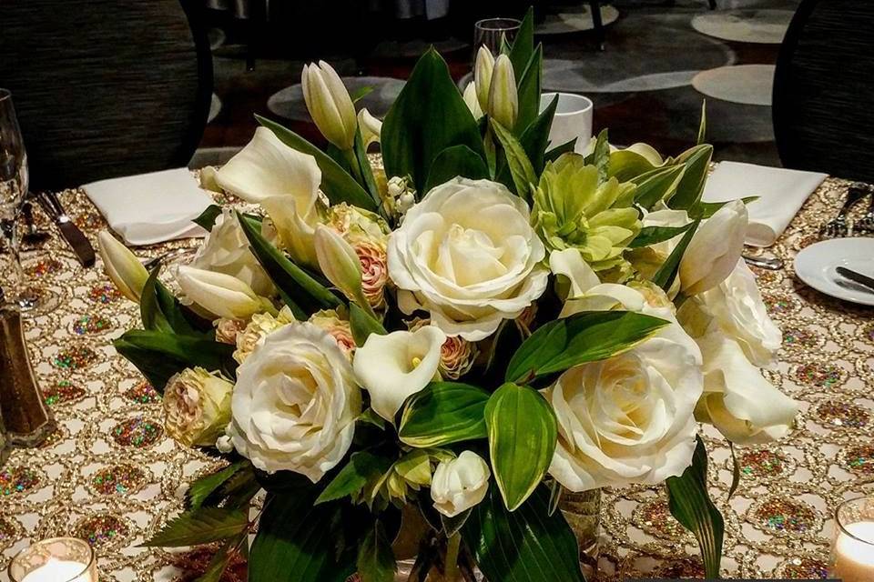 White rose centerpiece