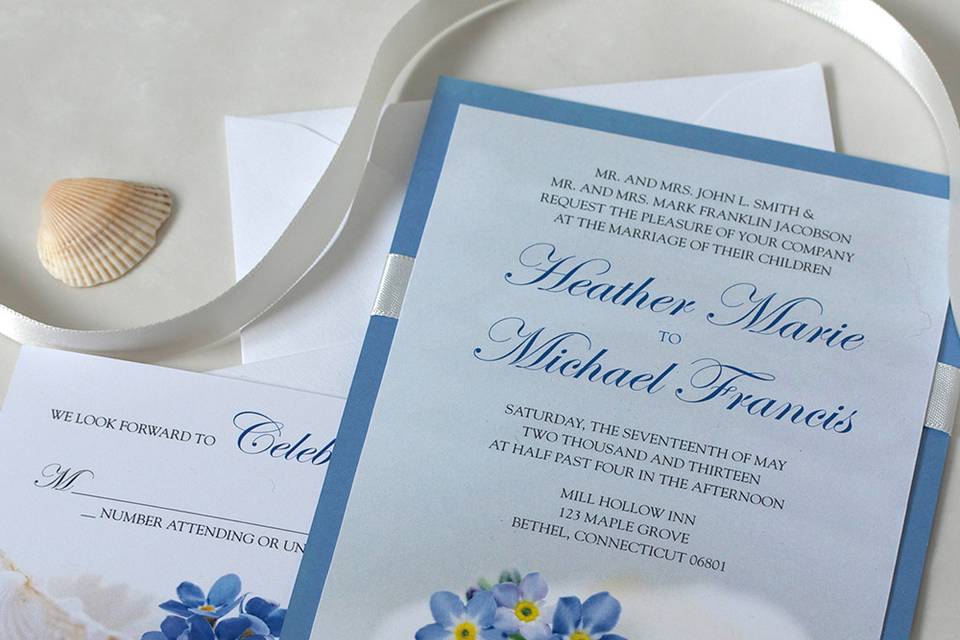 For Get Me Not Beach Wedding Invitation