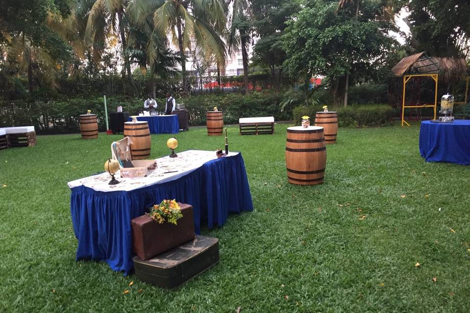 Garden reception setup