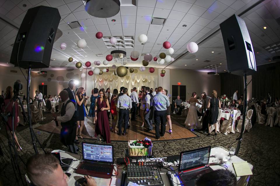 Wedding crowd on the dance floor