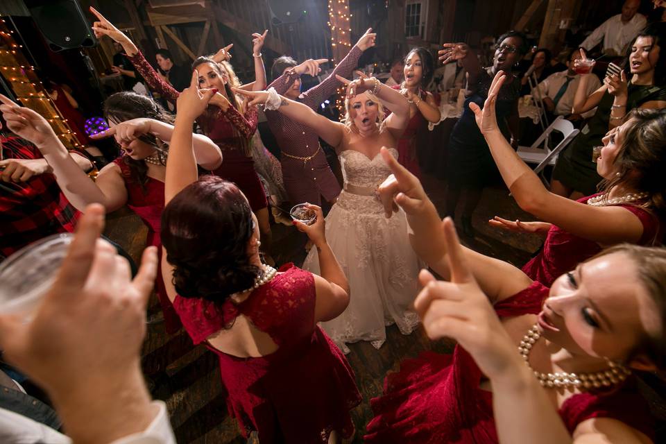 Wedding crowd on the dance floor