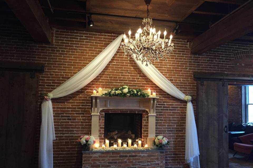 Candles and draping fabric