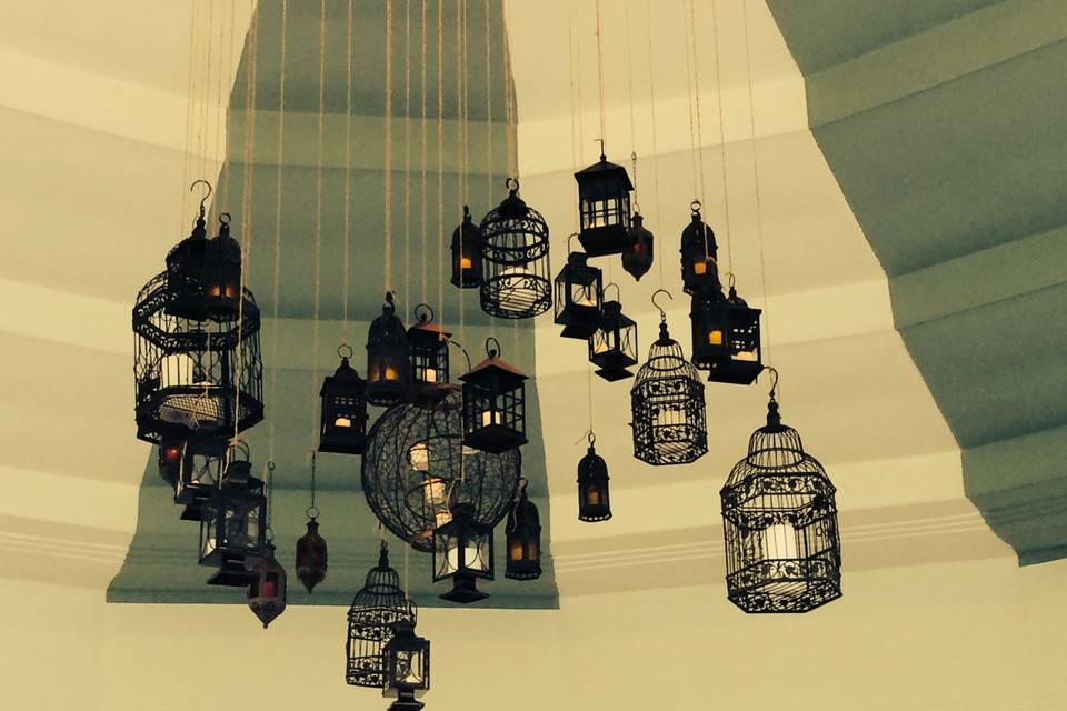 Bird cages with candles