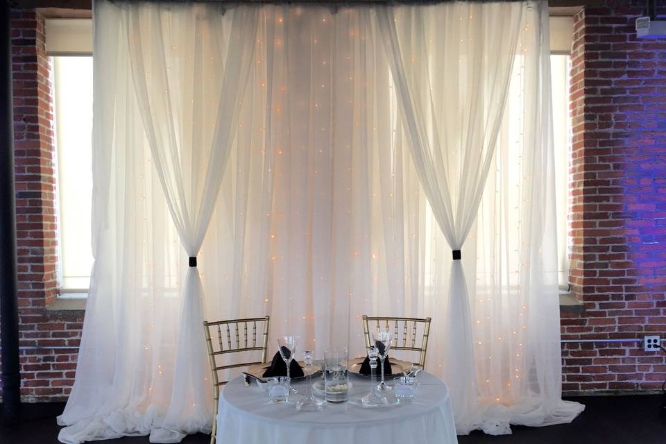 Backdrop with Fabric and Light