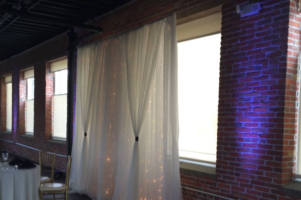 Arch with draping fabric jwr