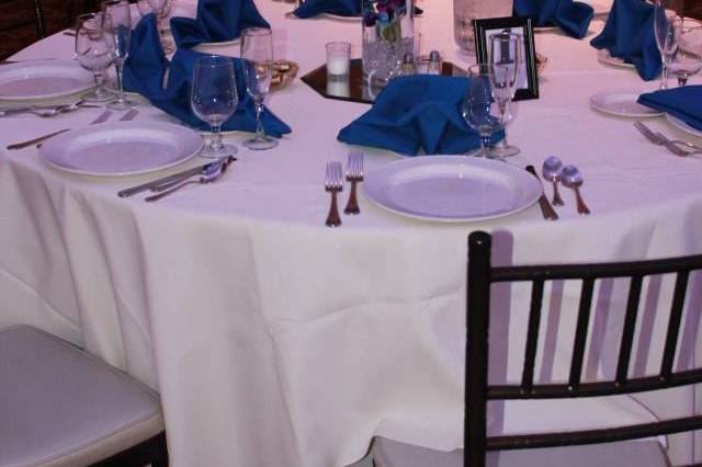 Table set up with centerpiece