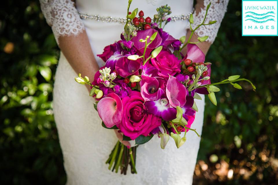 Incredible bridal bouquet at Key West Botanical Gardens