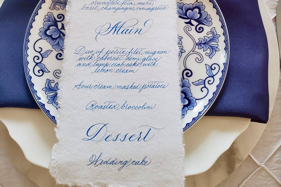 Calligraphy Menu