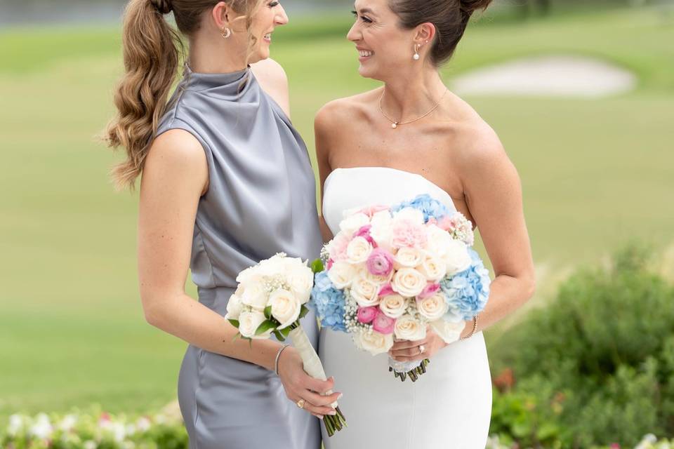 Bride + bridesmaid
