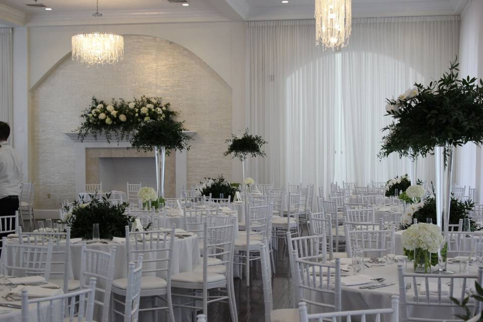 Raised floral centerpieces