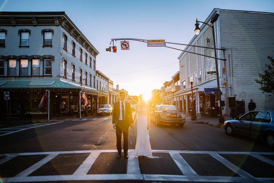 Newlyweds' street photo