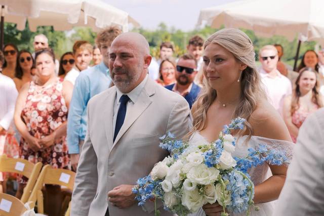 Blue, green & white bouquet