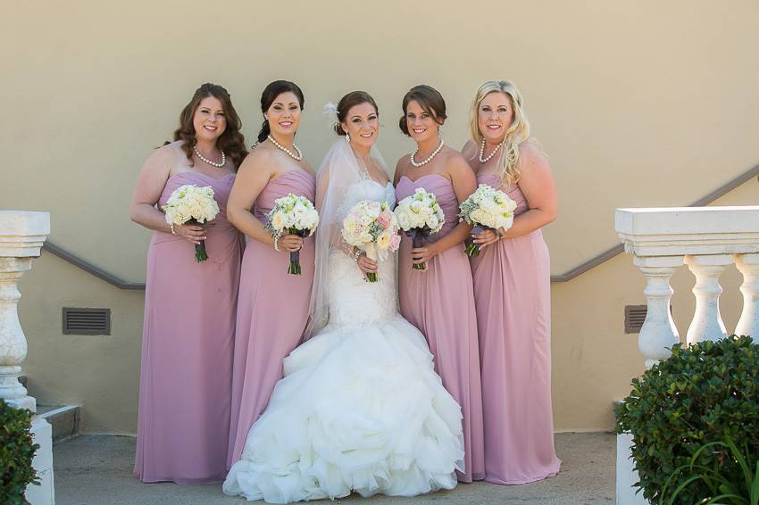 Bride and bridesmaids