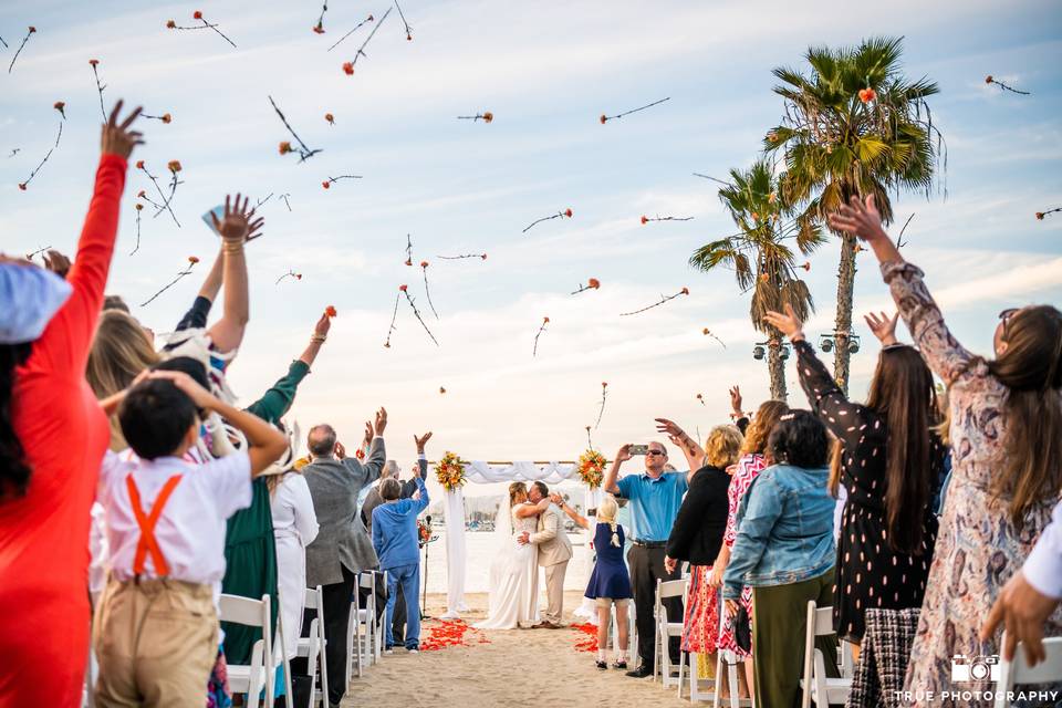 Secluded beach ceremony