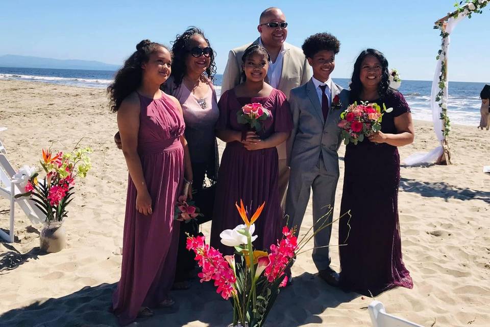 Family on the beach