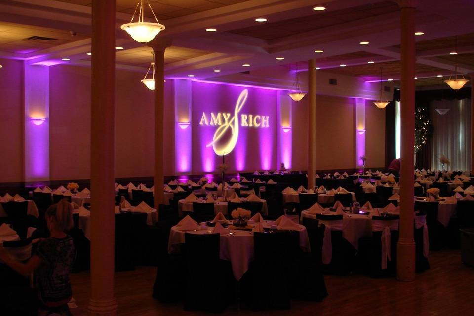Wedding reception setup