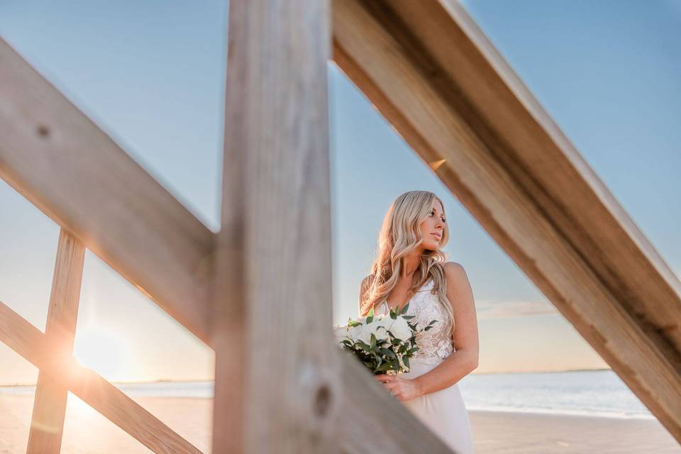 Sunset bridal portait