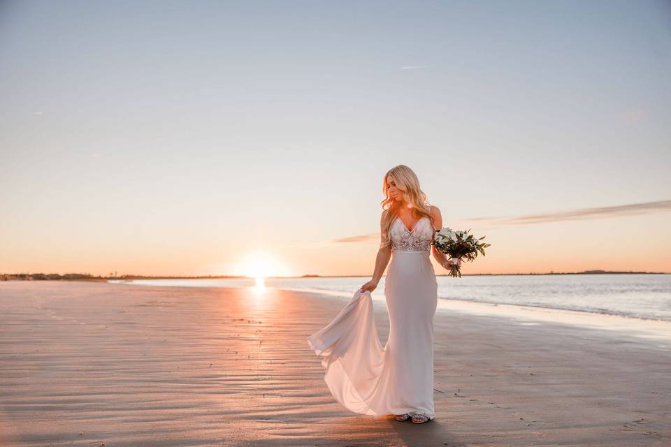 Sunset bridal portait