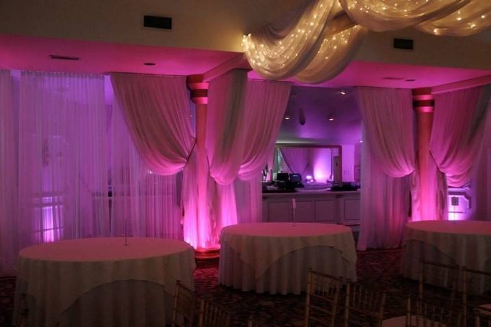 Wedding venue with up lighting