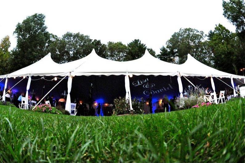 Outdoor tent reception