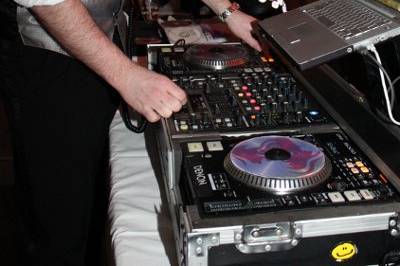 DJ Coop spinning the decks at a February wedding in Bethlehem, PA