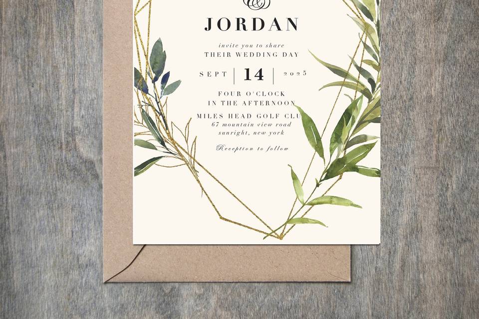 Greenery invitation