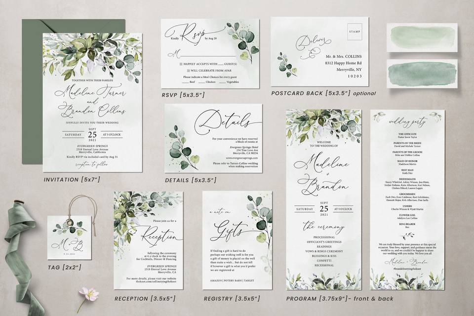 Wedding Invitation suite