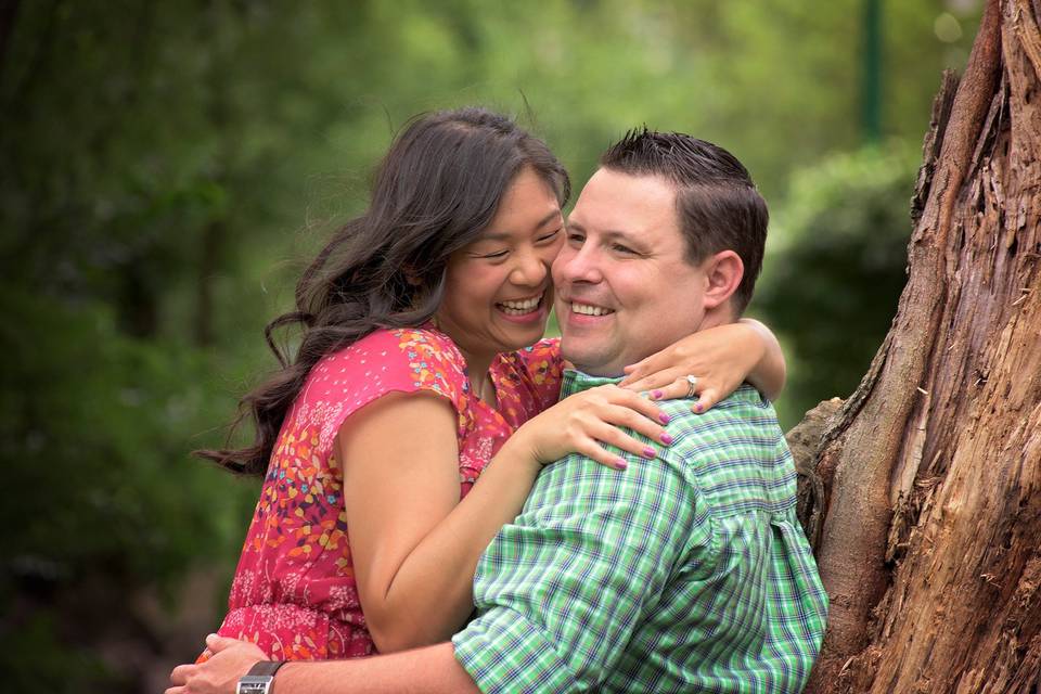 A very happy, very newly engaged couple.