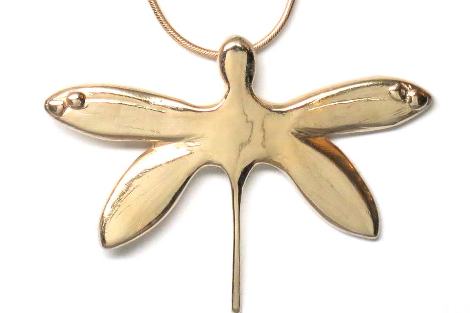 Dragonfly Necklace in 18K Gold Vermeil plated Sterling Silver