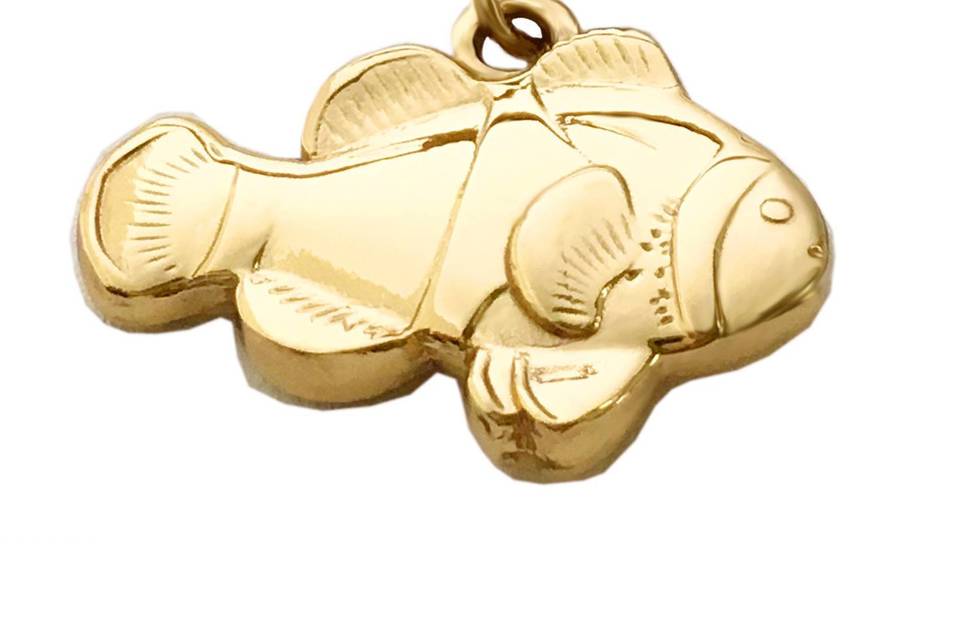 Clownfish Charm Necklace 18K Rose Gold Plated Sterling Silver