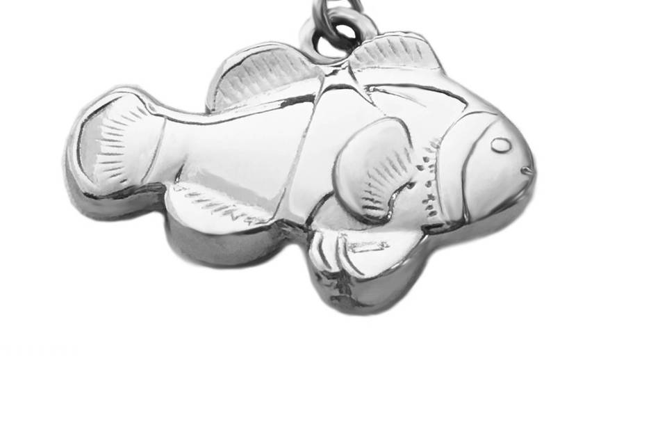 Clownfish Charm in 18K Rose Gold Plated Sterling Silver attaches to chains and bracelets