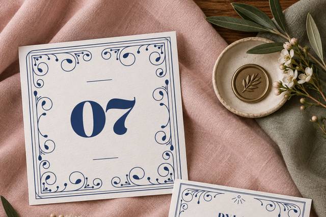 Table Number and Name Card