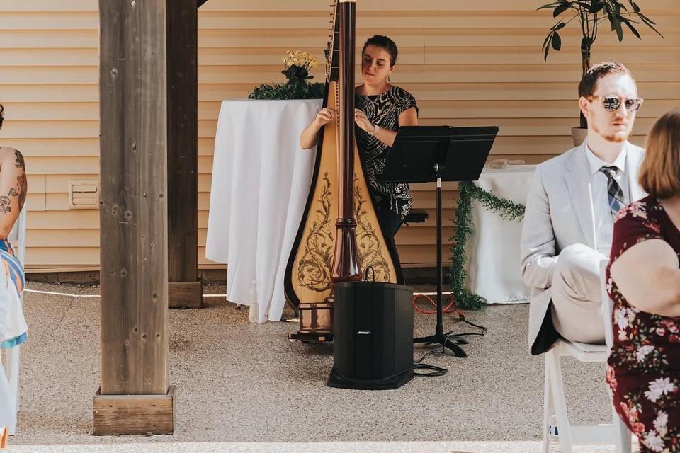 Outdoor backyard wedding