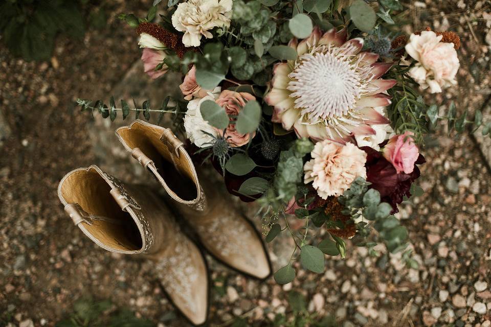 Boots and flowers