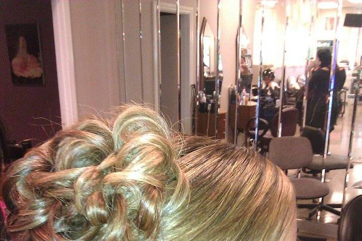 Wedding hair updo with hair extensions.  Yes you can wear your hair up!