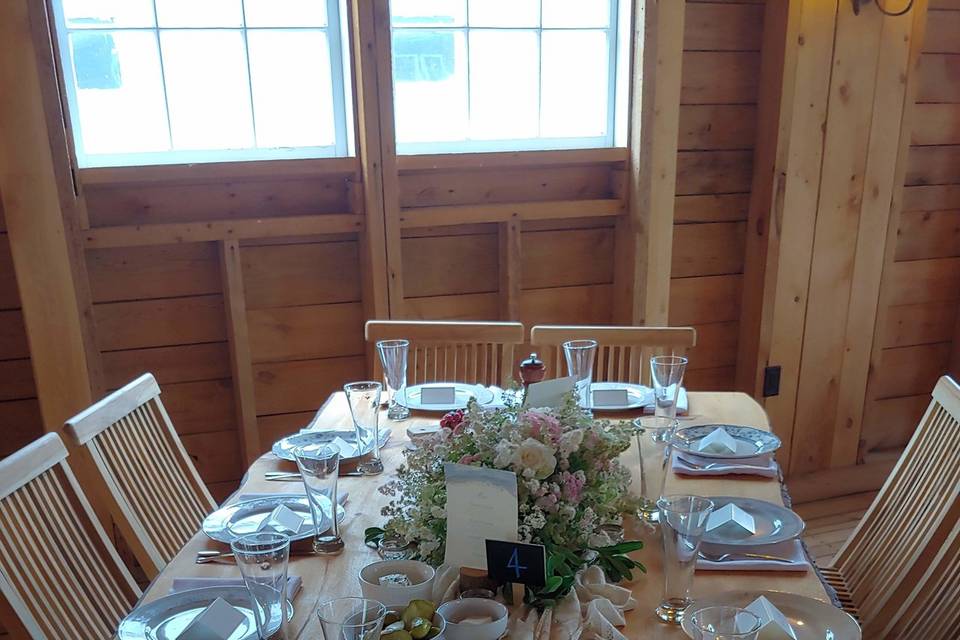 Wooden table setting